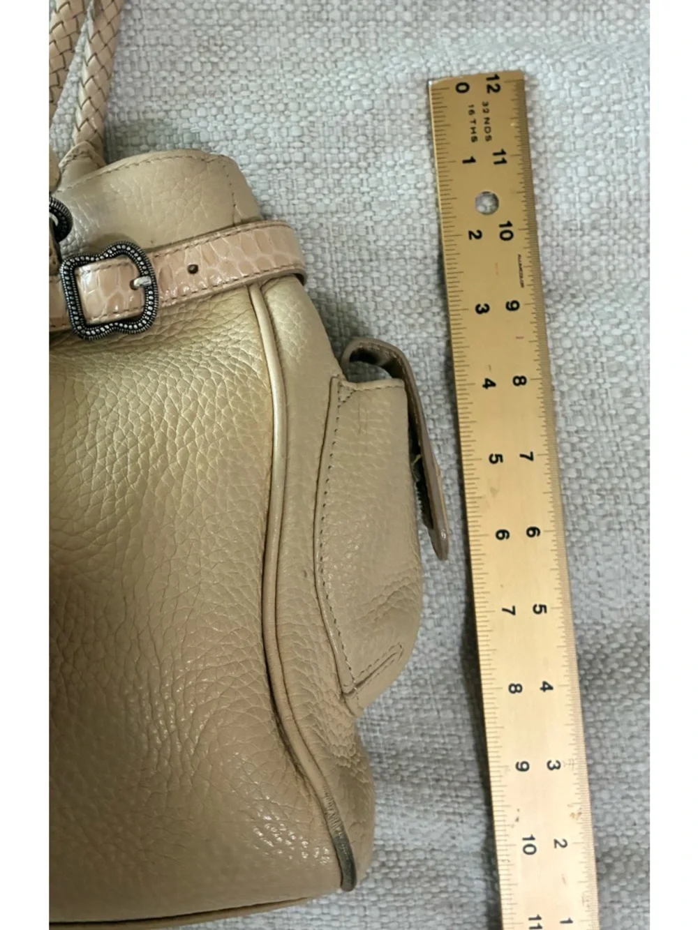 VINTAGE BRIGHTON
BEIGE PEBBLED LEATHER HANDBAG - Picture 9 of 14